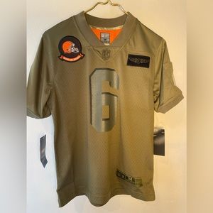 NFL ON FIELD Youth Browns                       Salute to Service Jersey M